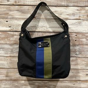 Kate Spade New York Blk Nylon ShoulderTote w/patent leather trim/details, clean